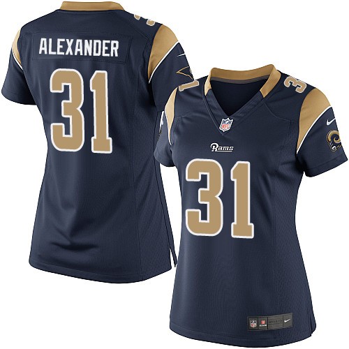 Women's Elite Mo Alexander Nike Jersey Navy Blue Home - #31 NFL Los Angeles Rams